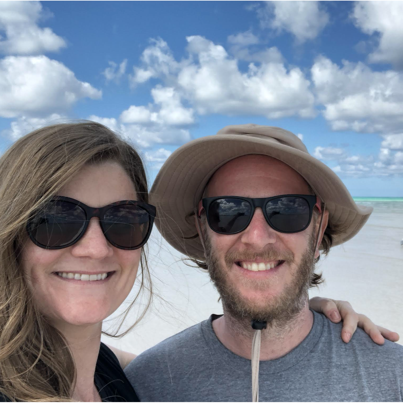 On the beach in Spanish Wells, Bahamas for Britt's Birthday