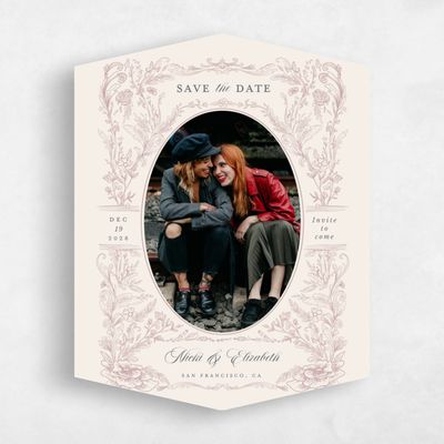Pink Diamond Wedding Save the Date - Leonid Portrait
