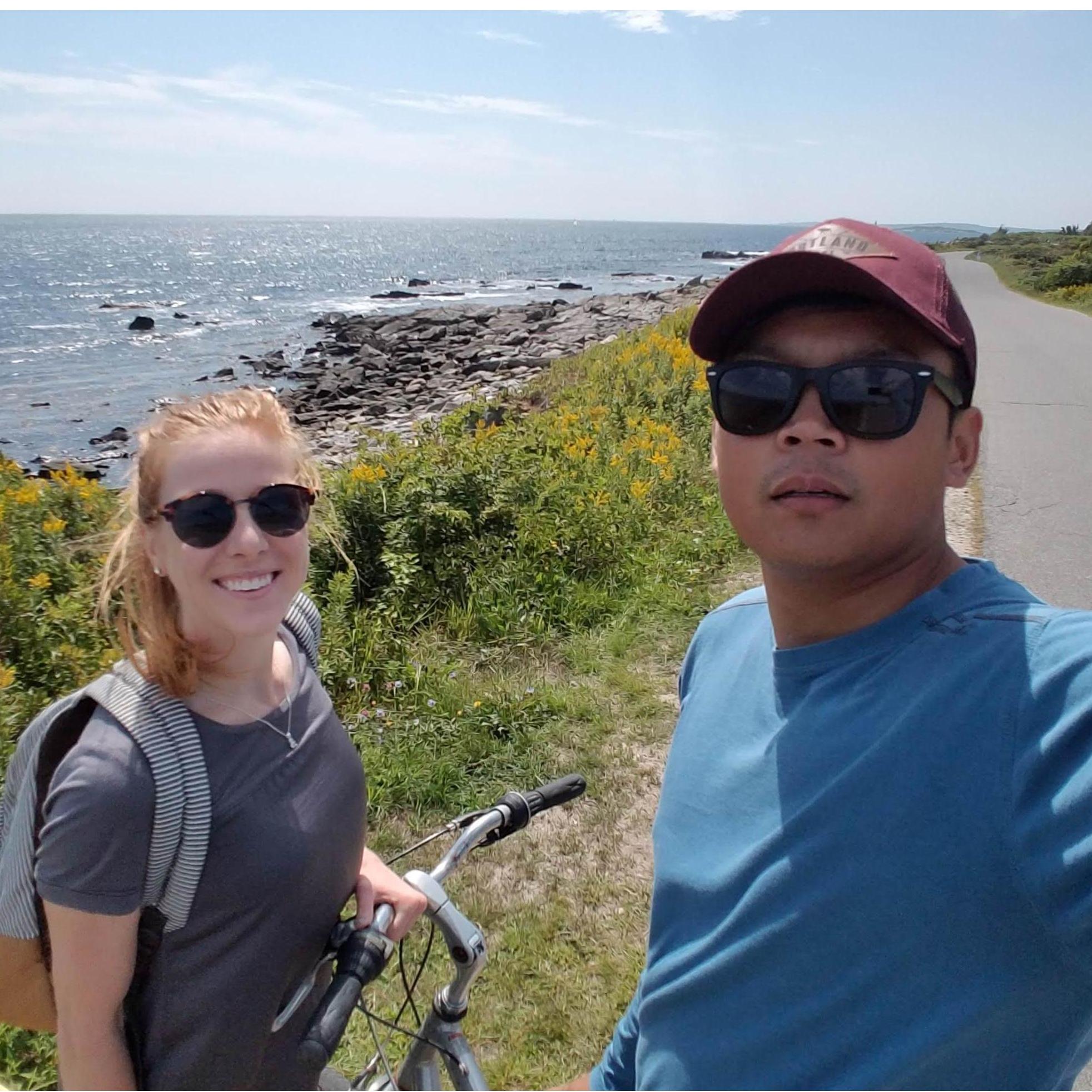 Biking around Peaks Island, ME