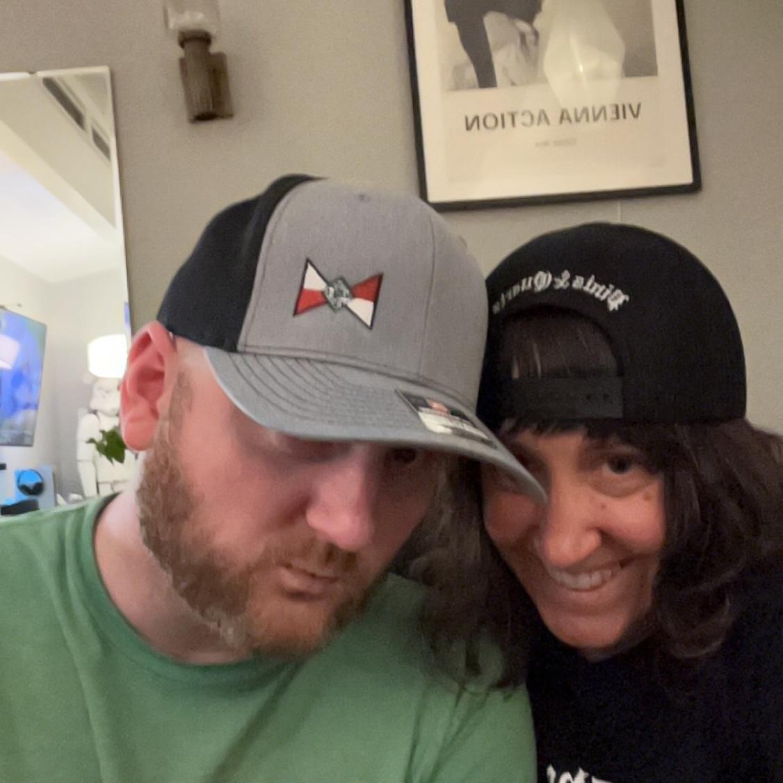 Matching hats from our local watering hole