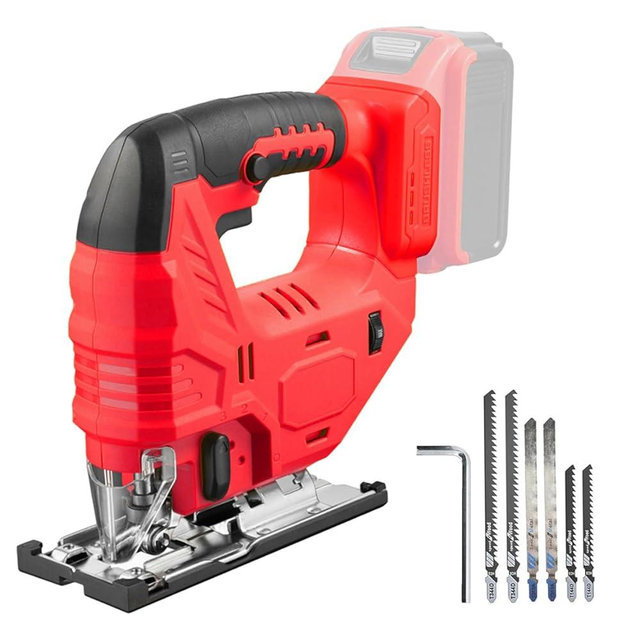 Cordless Jig Saw Compatible with Milwaukee 18V Battery, Brushless Jig Saw with 6pcs Blades, 4 Orbital Sets for Wood, Plastic and Metal Cutting (Tool Only, No Battery)