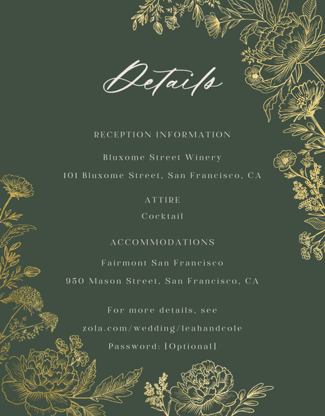 Vicenza Foil | Evergreen | Zola Wedding Enclosure Cards