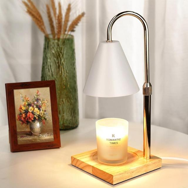 Candle Warmer Lamp with Timer Dimmer, Electric Candle Lamp Warmer for Bedroom Decor, Women Gifts for Christmas, Adjustable Metal Candle Lamp, Mom Gifts Ideas, Home Decor for House Warming Gifts, White