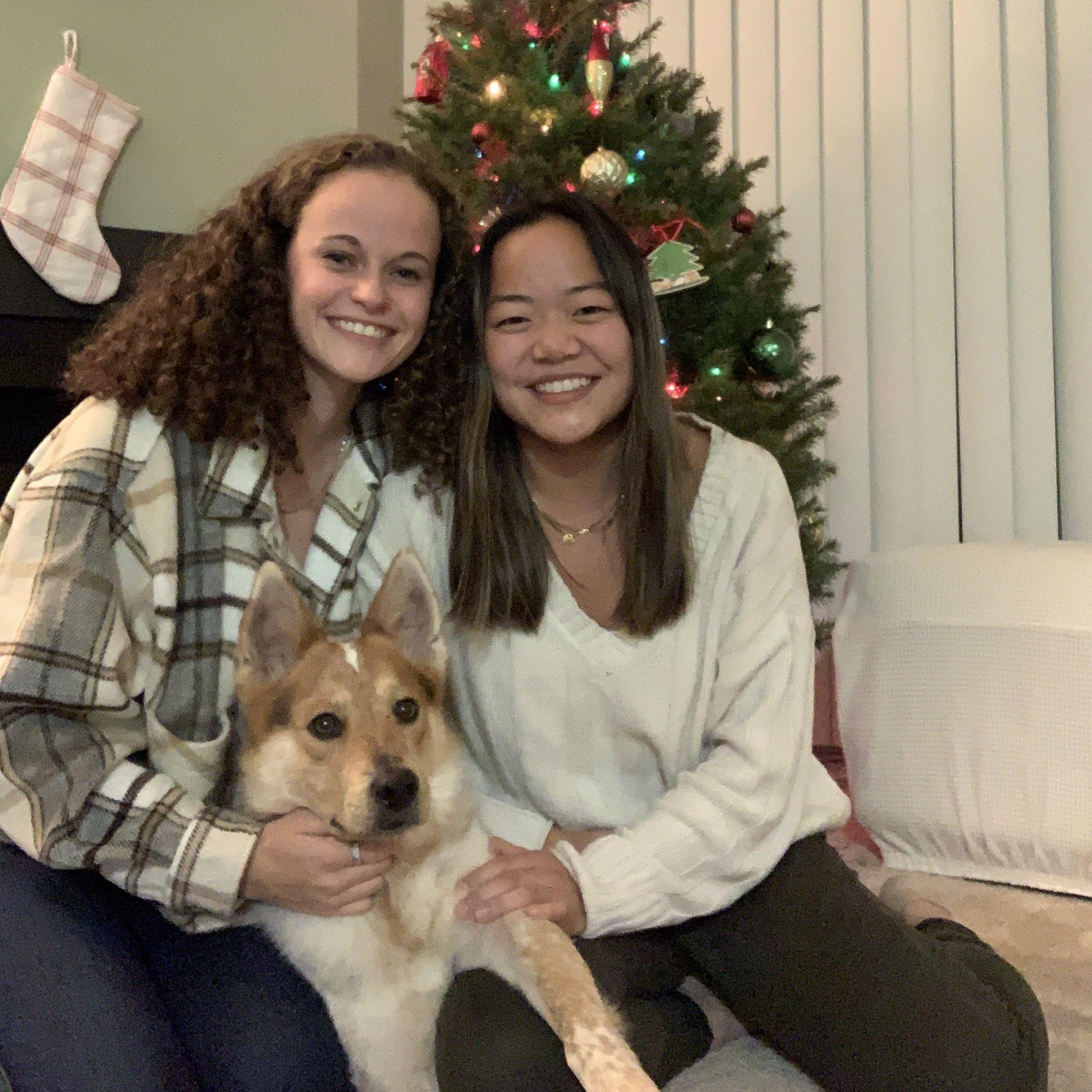 Our first Christmas as a family in 2022. We adopted Blueberry 8 days prior!