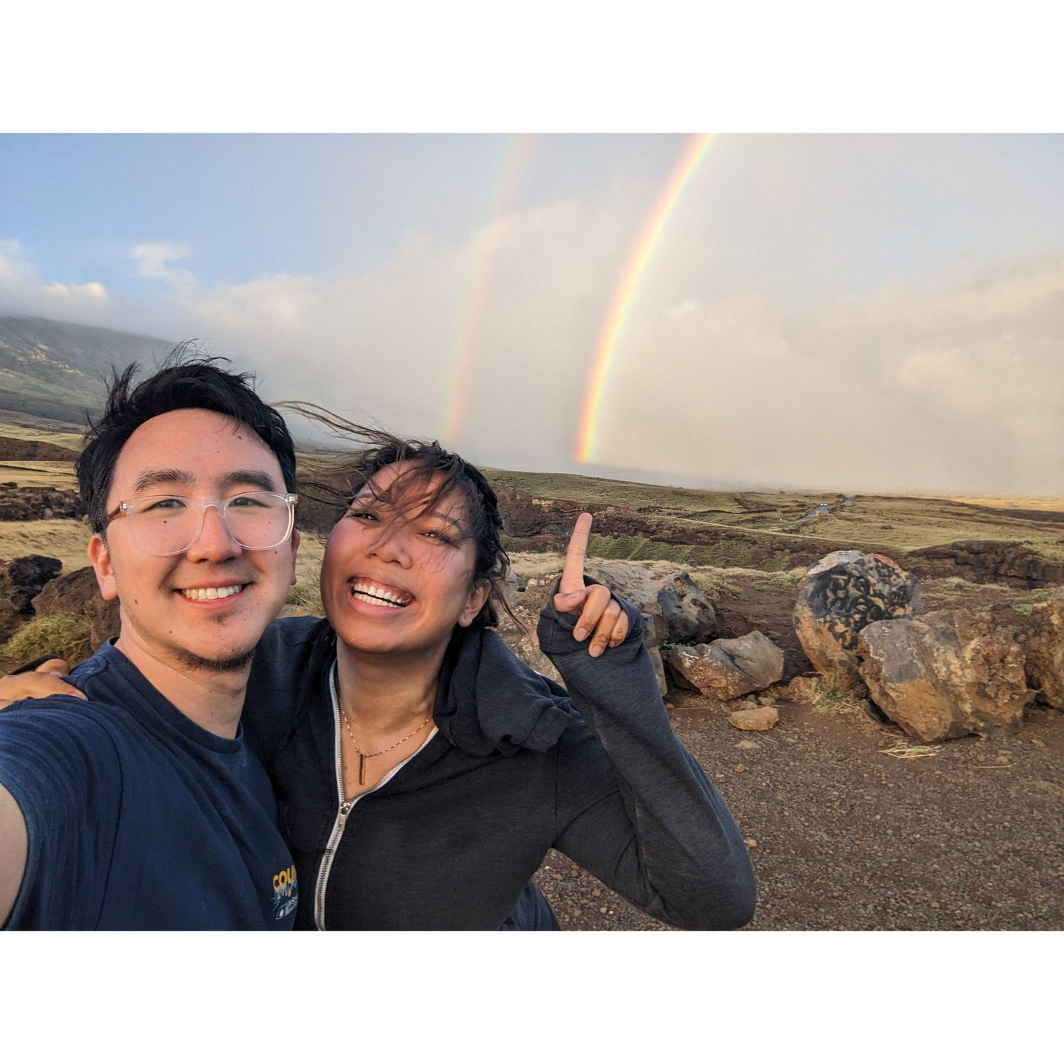 The rainbow at the end of Road to Hana in Maui