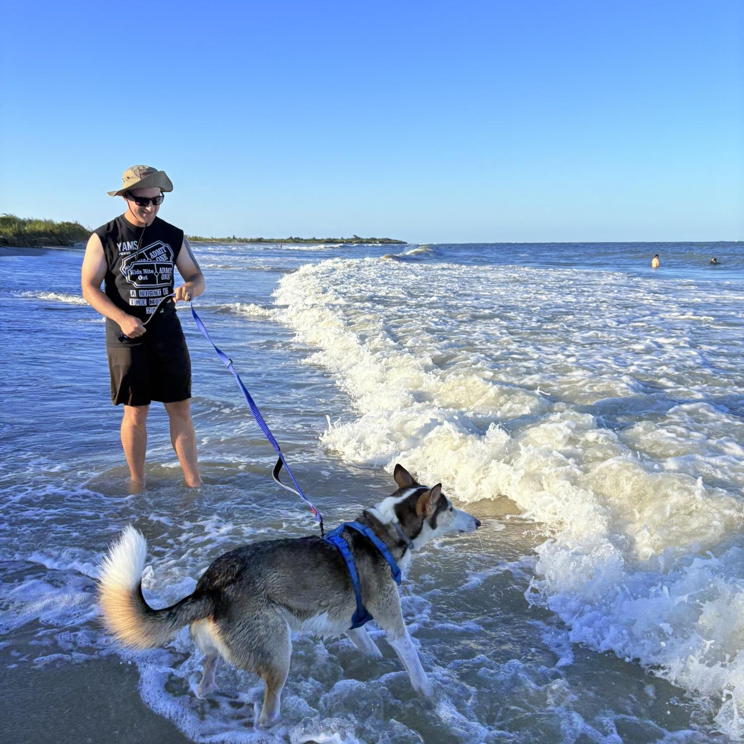 Lunas first time at the ocean-Grandview VA