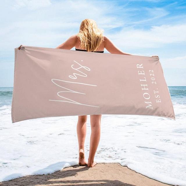 Personalized Beach Towel, Mr. and Mrs. Custom Beach Towel, Bride Beach Towel, Custom Beach Towel, Bachelorette Bride Beach Towel