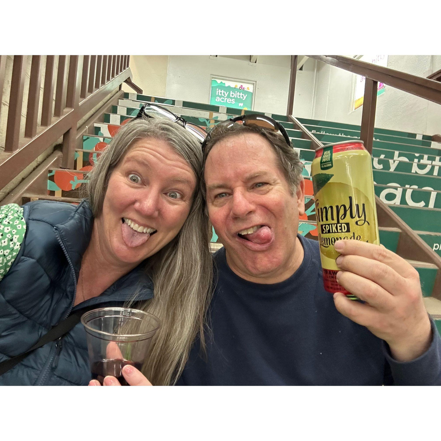 Not sure which one of us is weirder, but we do have fun everywhere we go!