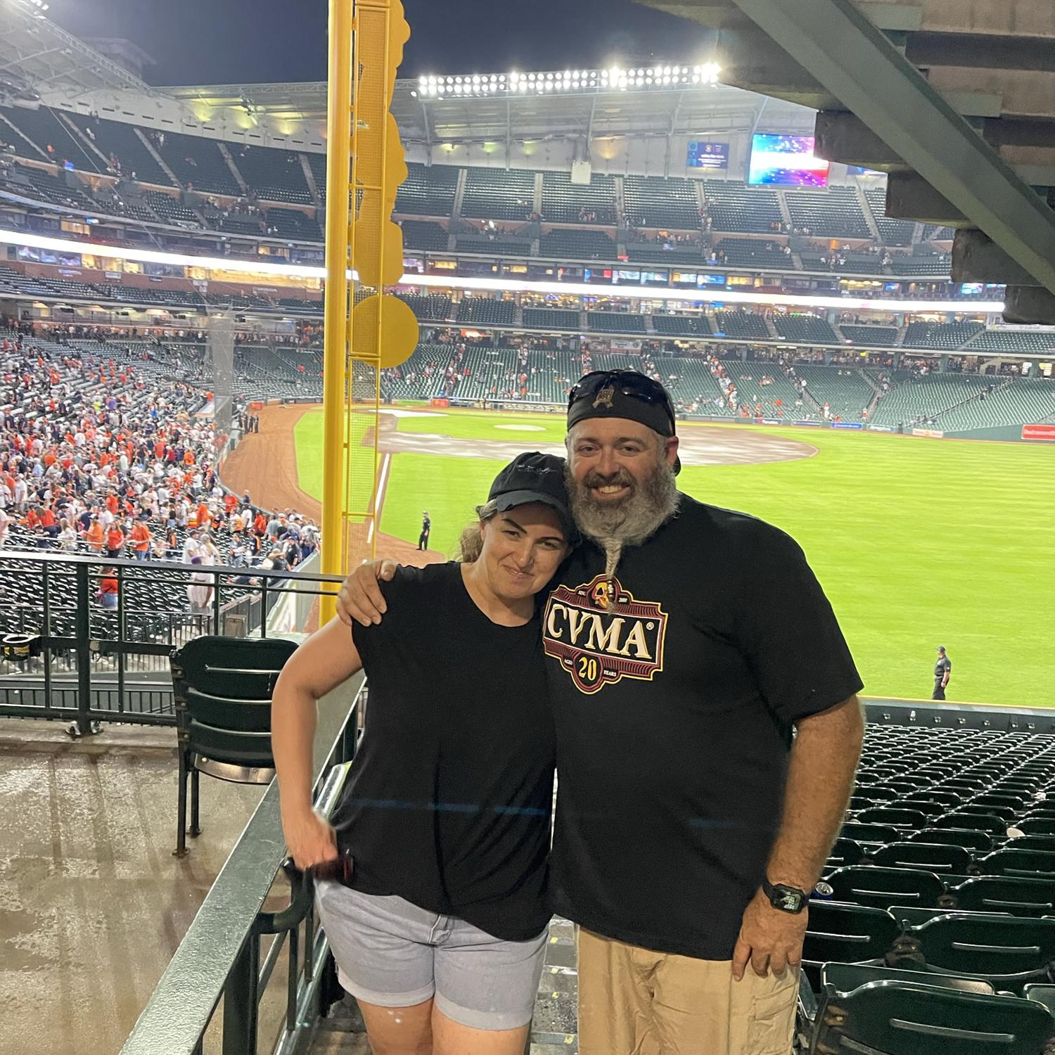 July 29, 2022 My first Astros game with Stuart, Melanie, and Garrett.  Melanie and I danced in our seats to the Latin intro music for the players.