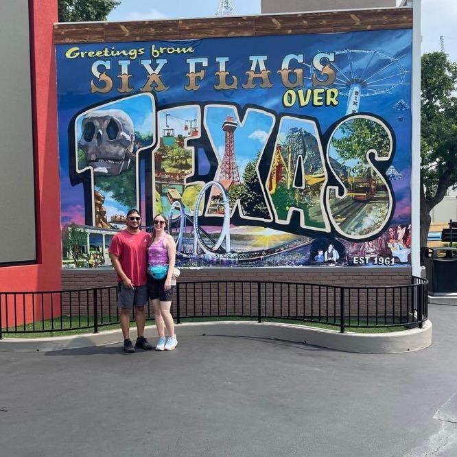 SIX FLAGS with my parents + the Keys (Em & Cason)!
