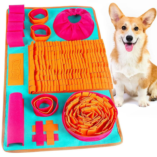 Vivifying Snuffle Mat for Dogs, Interactive Dog Enrichment Toys for Small Dogs and Cats Slow Eating and Keep Busy, Sniff Mat for Boredom and Mental Stimulation