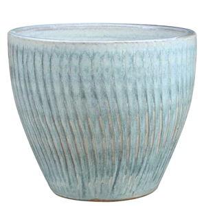 allen + roth Round 12.5-in W x 12.5-in L x 12.2-in H Clound Nine Glazed ceramic Indoor/Outdoor Planter