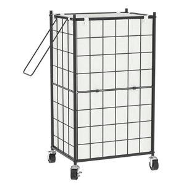 WOWLIVE Laundry Hamper with Wheels,Metal Wire Frame Rolling Laundry Basket with Removable bag,100L Dirty Clothes Hamper Organizer Dorm Room Storage for Bedroom,Bathroom,Black and White