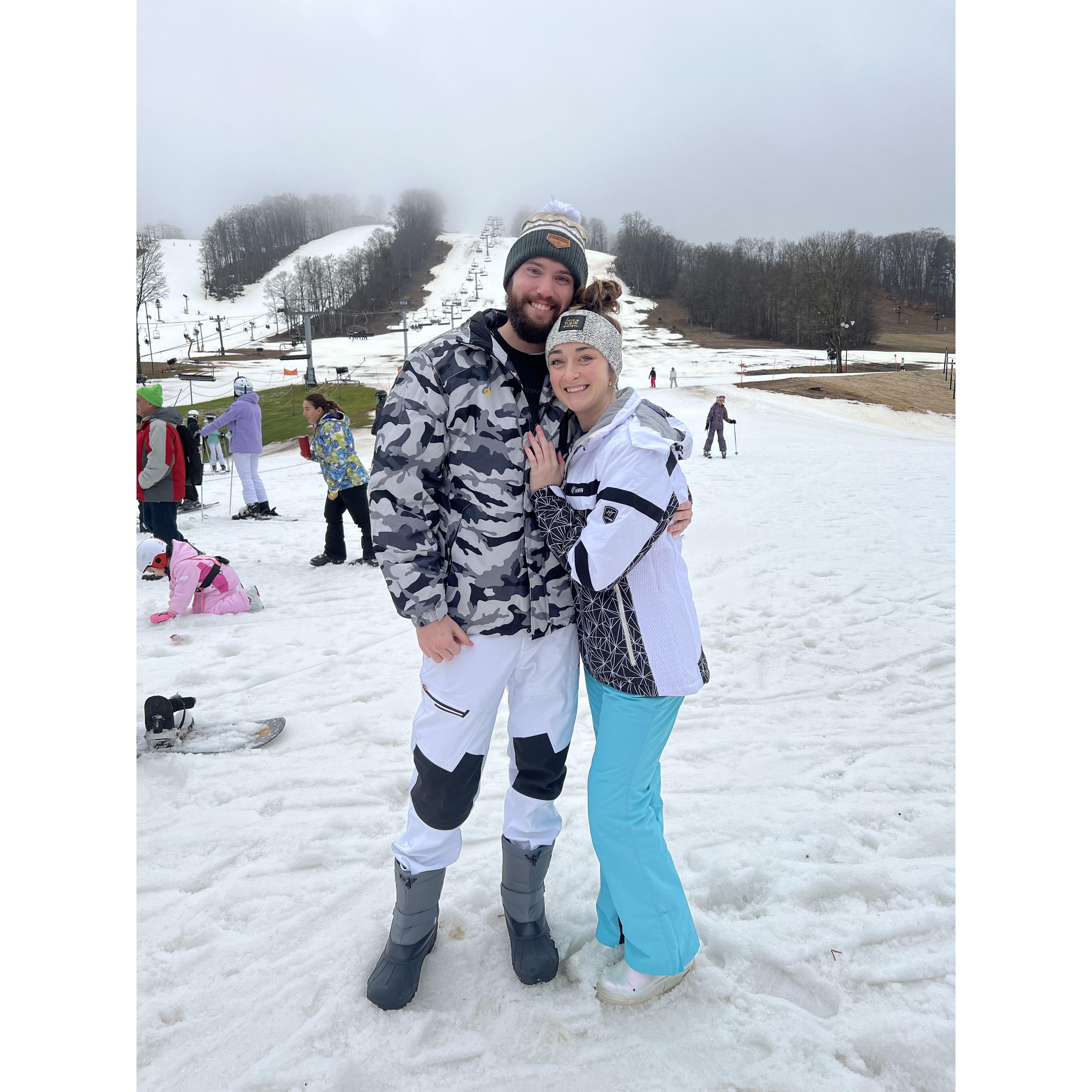 Our first skiing/snowboarding trip (Taylor did not brave the slopes)