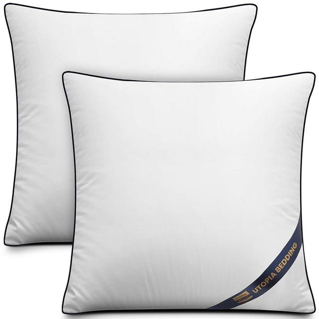 Utopia Bedding Throw Pillow Inserts (Pack of 2, White), 24 x 24 Inches Decorative Indoor Pillows for Sofa, Bed, Couch, Cushion Sham Stuffer