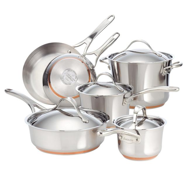 Anolon Nouvelle Copper Stainless Steel 10-Piece Cookware Set