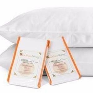 The Original PeachSkinSheets - PeachSkinSheets Night Sweats: The Original 1500tc Soft STANDARD PILLOWCASE Set CLASSIC WHITE