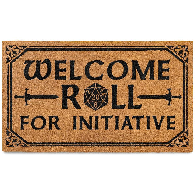 MAINEVENT Roll for Initiative Door Mat Outdoor 30x17 Inch, Roll for Initiative Doormat for Covered Outdoor Area, DND Doormat, DND Welcome Mat, Dungeons Home Decor, Funny Gamer Gift