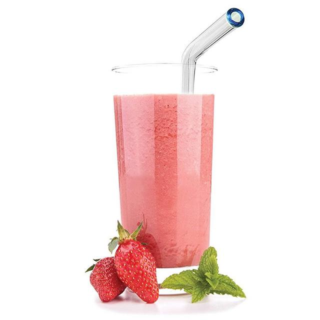 Reusable Glass Straws with Straw with Cleaning Brush - (Set of 5) Colorful Drinking Straws – For Hot and Cold drinks - Perfect for Smoothies, Teas, Juice etc - 10 mm by Better Houseware