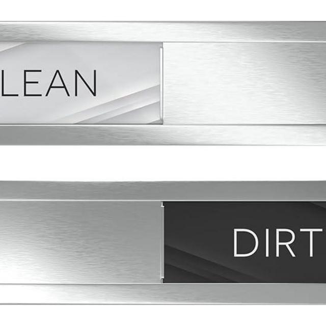 Stainless Steel Dishwasher Magnet Clean Dirty Sign, Premium Clean Dirty Magnet for Dishwasher with a Protective Backing & Adhesives, Kitchen Gadgets Decor, Black White Dirty Clean Dishwasher Magnet