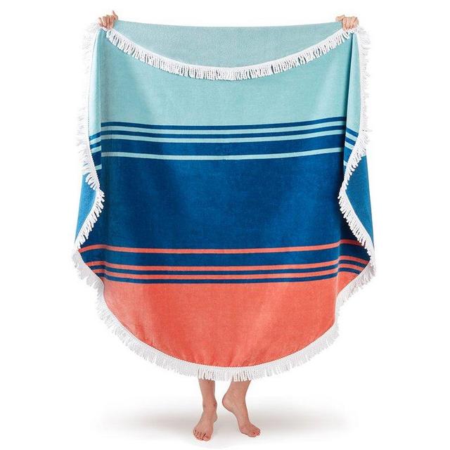 Coral Sunset Round Beach Towel
