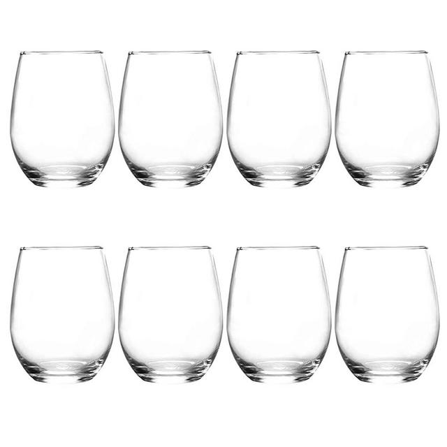 Clear 20oz Stemless Wine Glass,Large Cup For Enhanced Aeration with Durable Chip Resistant Rim For White Wine,Beverage Cups For Red Wine,Sleek Modern Drinking Tumbler Drinking Glass 8pack