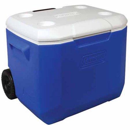 Coleman 60-Quart Wheeled Cooler, Blue