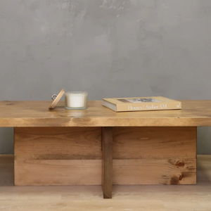 Solid Wood Single Coffee Table - Aged Oak, 15" H x 36" L x 18" W