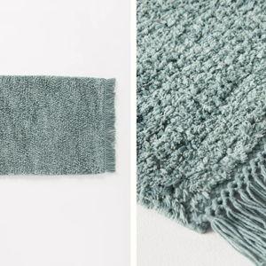 Nina Striped Crochet Fringe Bath Mat