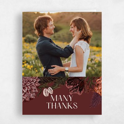Red Rustic Wedding Thank You - Harlow Photo