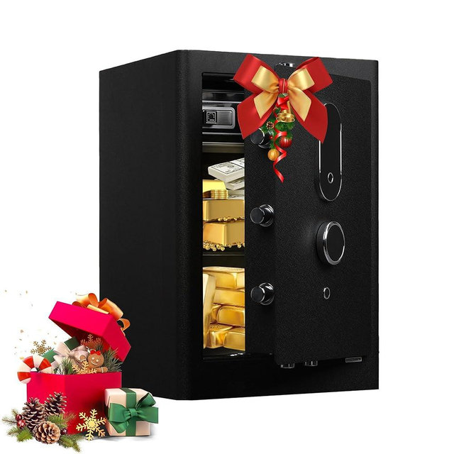 XPEDITION 3.38 cu.ft Large fingerprint safe box,Home Safe with Fireproof Waterproof Bag, Heavy Duty Digital Vault with key, With a lockable inner box and Removable Shelf for Storing Valuables