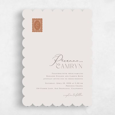 Tuscany, Orange Wedding Invitation - Poplar Stamp