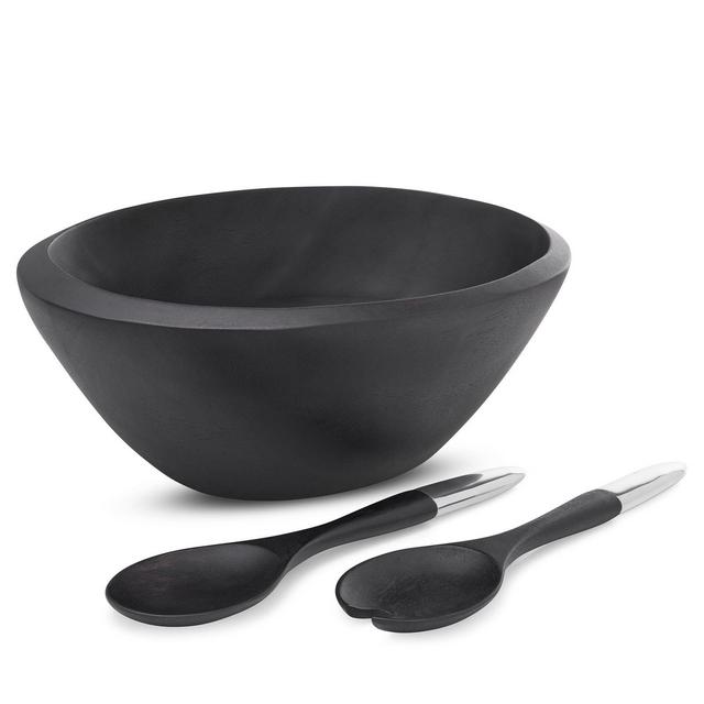 Namb� Noir Salad Bowl with Two Servers