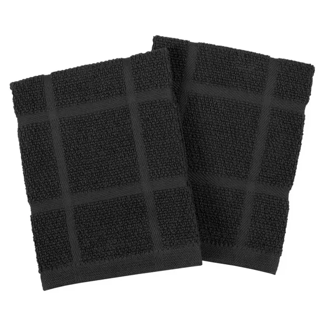 Our Table™ Everyday Solid Dish Cloths in Black (Set of 2)