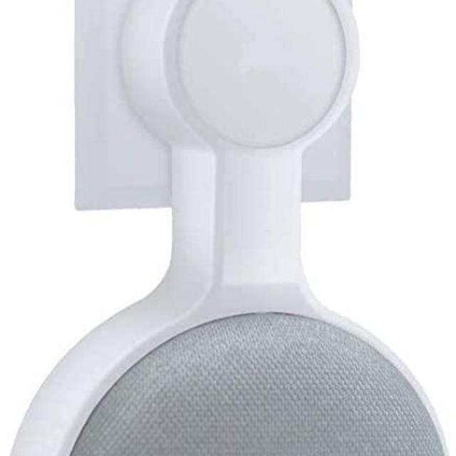 Sintron Wall Mount White For Google Home Mini, Google Assistant Accessories Smart Home Outlet Wall Mount Stand for Google Home Mini Speaker Holder, Space Saving Accessories Without Messy Wires (White)