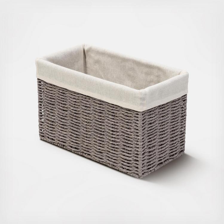 Small Bamboo Baskets for Organizing, Recycled Paper Rope Storage