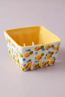 Floral Ceramic Berry Basket