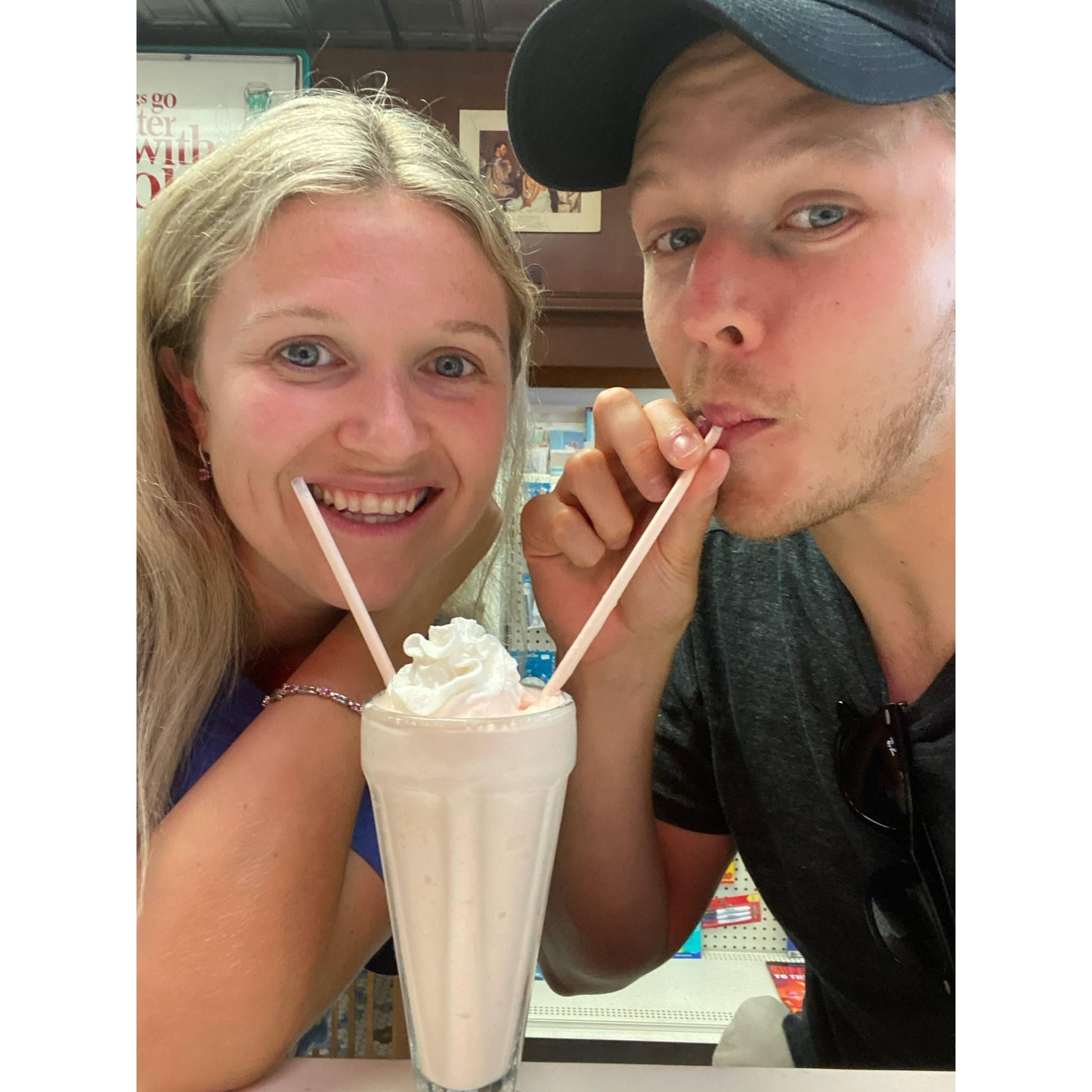 We started the day of our civil ceremony with a peach shake from Bauder's.