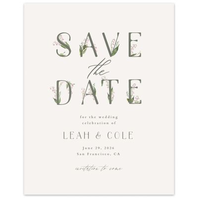 Light Oatmeal, Beige Wedding Digital Save the Date - Zucchero Portrait