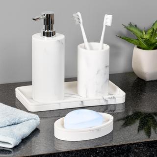 Marble 4-Piece Bathroom Accessories Set