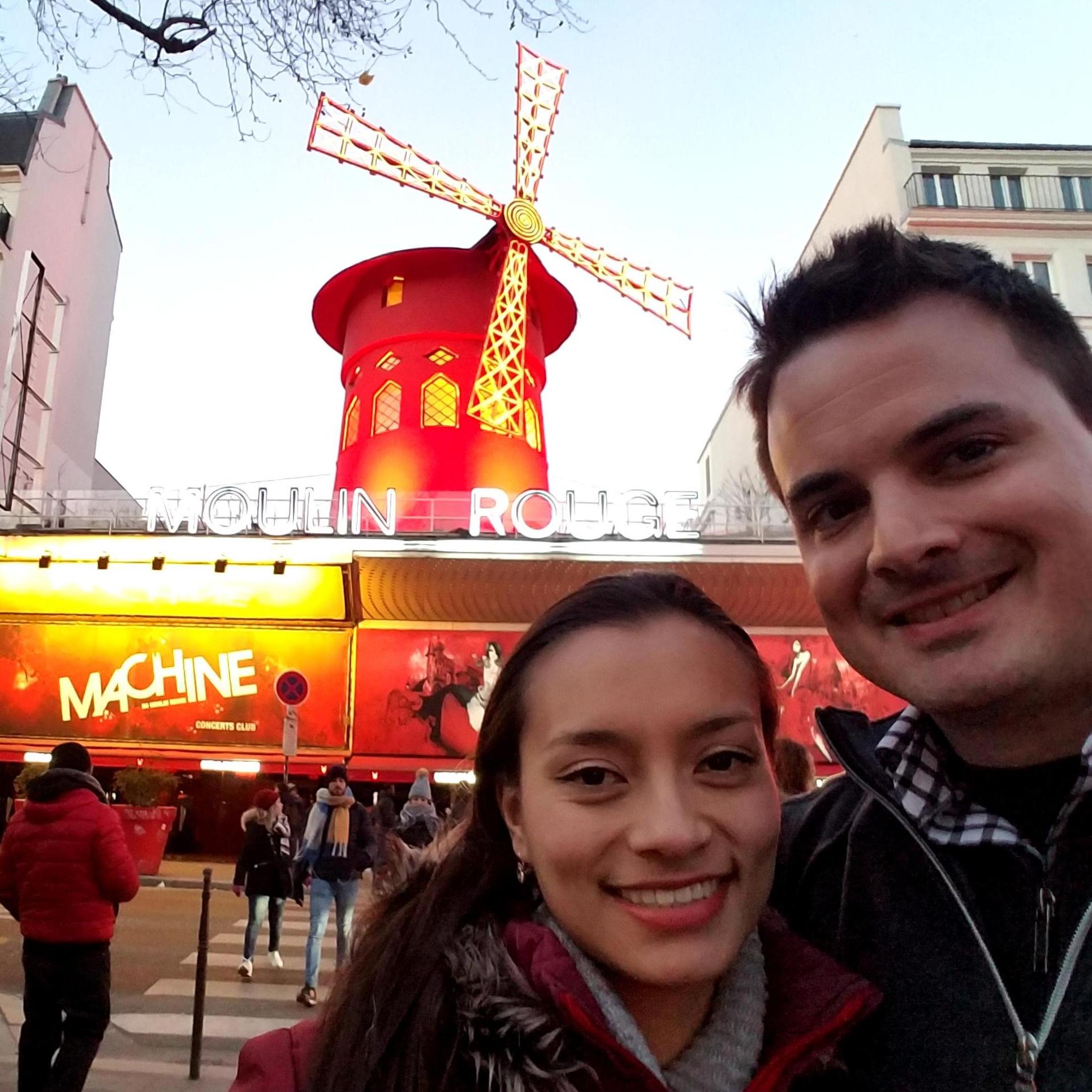This is the day we started our relationship, just right after a Moulin Rouge show :)