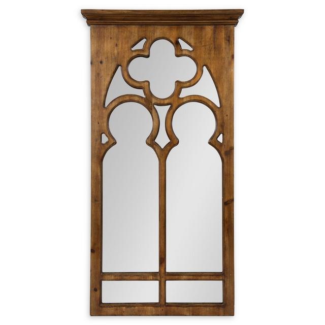 Kate and Laurel™ Mirabela Arch Framed Wall Mirror in Brown