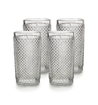 Vista Alegre Bicos Set Of 4 Highball Clear 4.2 in. H 3.4 in. W 3.4 in. L 9.5 oz. (Special Order)