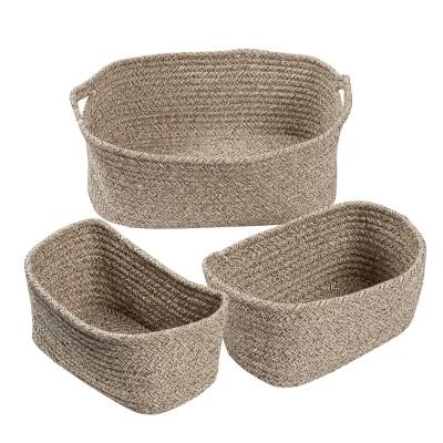 3-Piece Textured Storage Basket Set