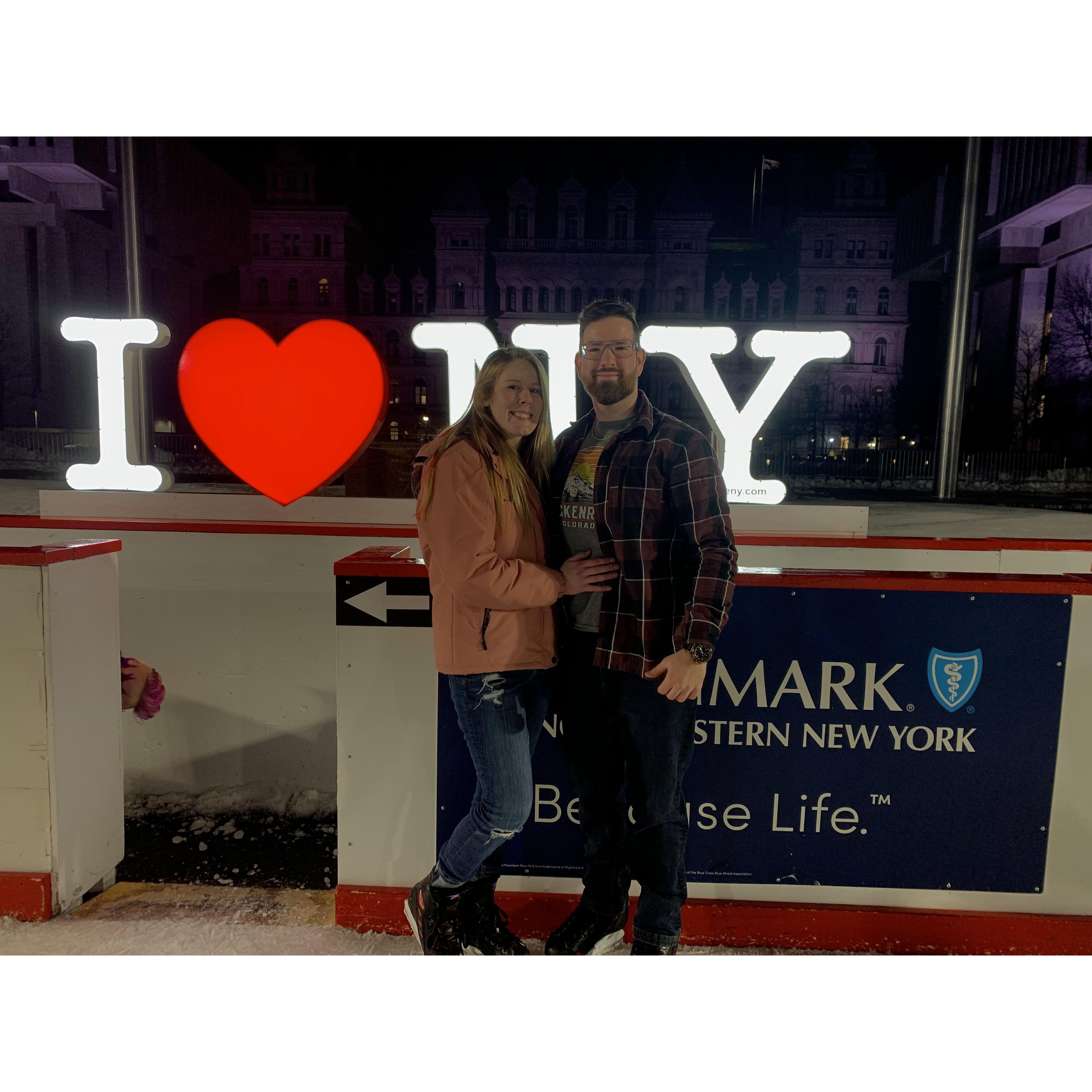 Ice skating date in the Empire State Plaza!