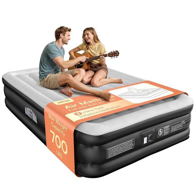 Airefina Air Mattress Full with Built in Pump, Upgraded 18 Raised Blow Up Mattress, Comfort Inflatable Mattress with Storage Bag for Guest Home Camping, Air Bed Full Size, Colchon Inflable
