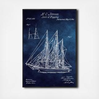Sail And Rigging 1864 Chalkboard Framed Art