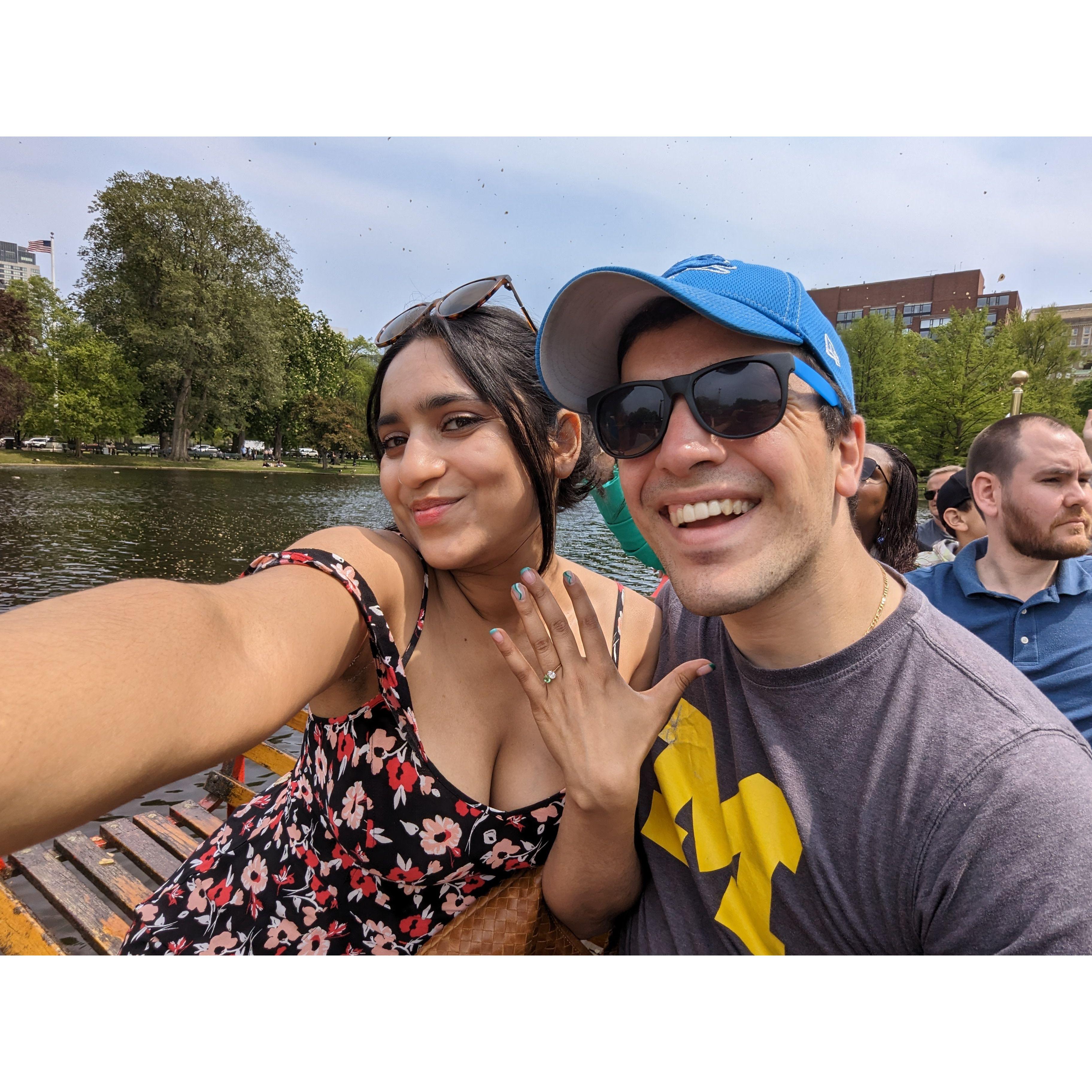In Boston, after getting engaged!