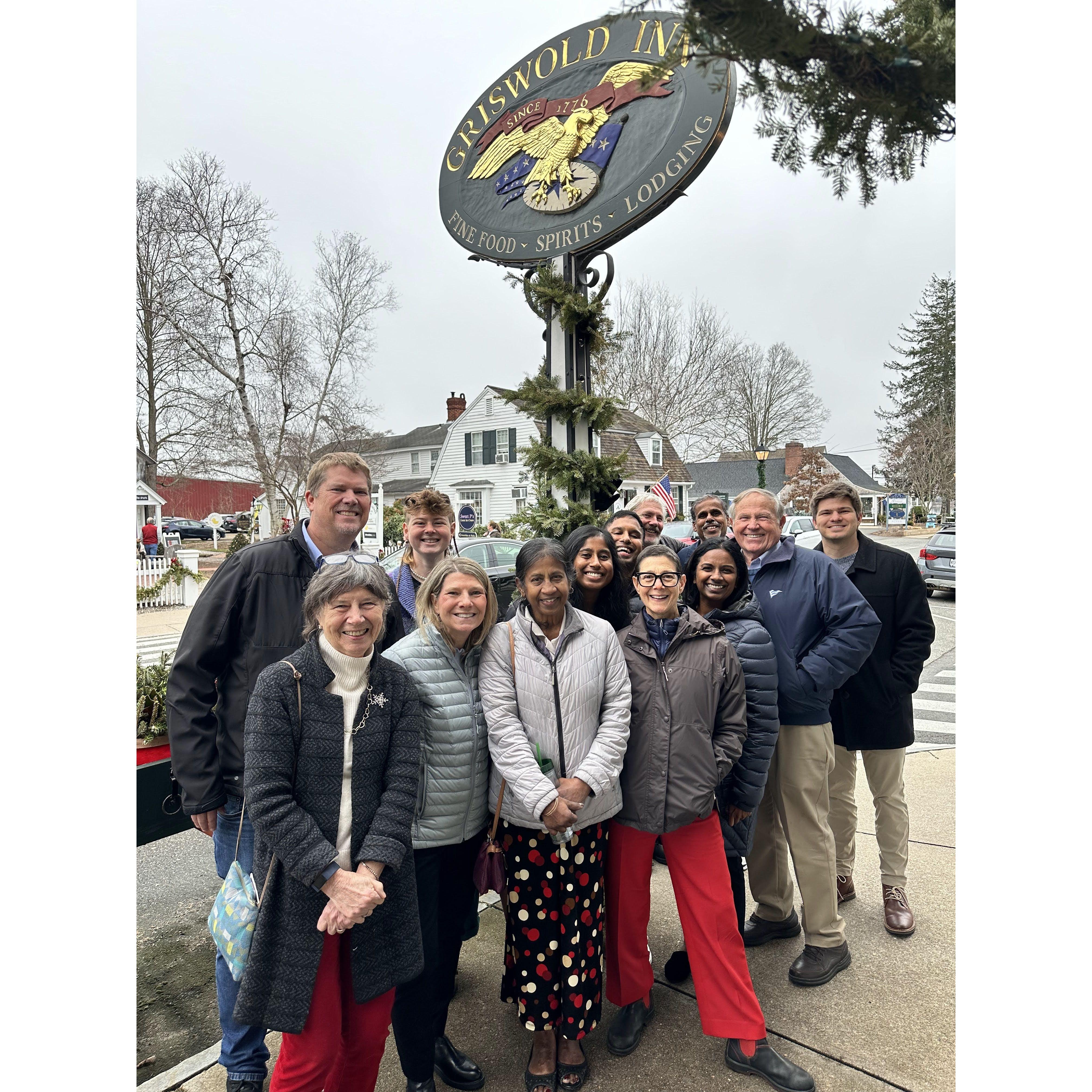Sangeetha's family meets Tim's extended family in Essex, CT (Dec 2023)