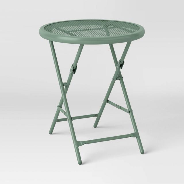 Metal Mesh Folding Patio Accent Table - Green - Room Essentials™